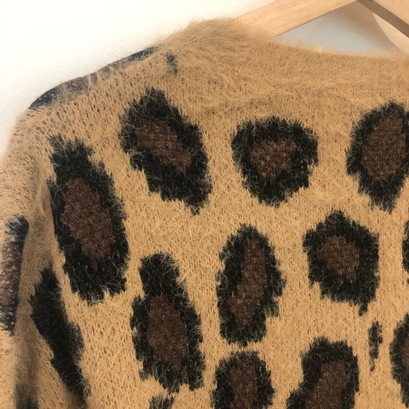 Altard' State Leopard Print Oversize Sweater M L - Picture 3 of 8